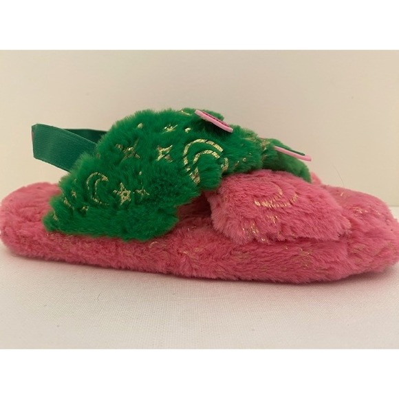Wicked Defy Gravity Pink Fuzzy Slippers Slides Wizard of Oz‎ Size 7-8 - Picture 3 of 7